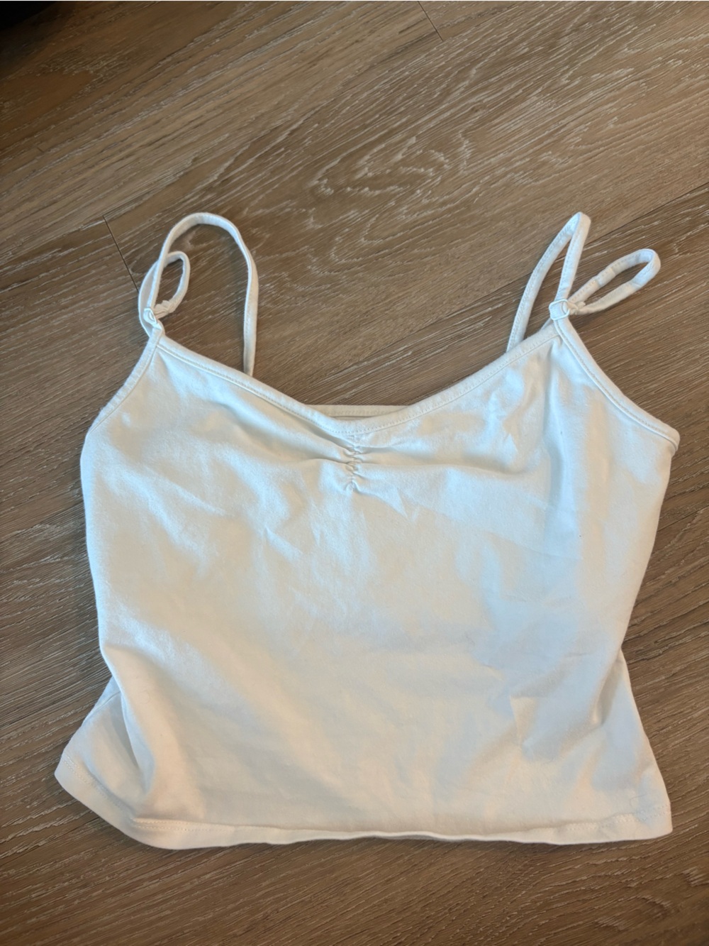 Urban Outfitters White Ruched Strap Tank